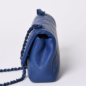 極美品 CHANEL シャネル Sフラップ Sチェーンショルダーバッグ AS1784 29番台 ココマーク キャビアスキン ブルー 中古 4a002129