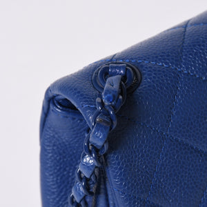 極美品 CHANEL シャネル Sフラップ Sチェーンショルダーバッグ AS1784 29番台 ココマーク キャビアスキン ブルー 中古 4a002129