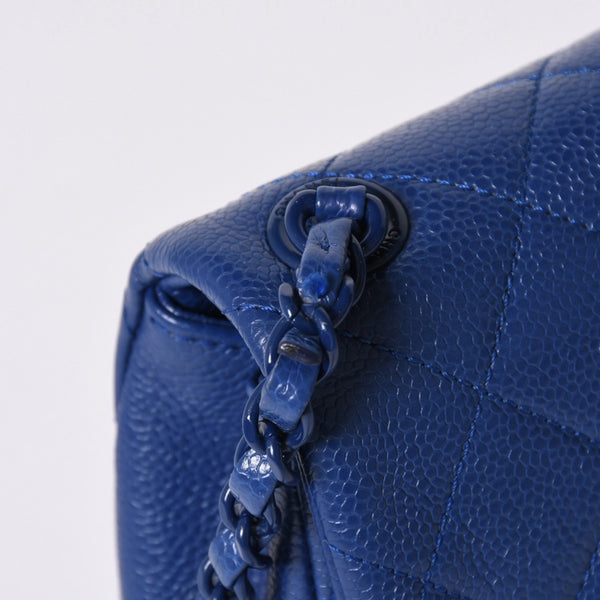 極美品 CHANEL シャネル Sフラップ Sチェーンショルダーバッグ AS1784 29番台 ココマーク キャビアスキン ブルー 中古 4a002129