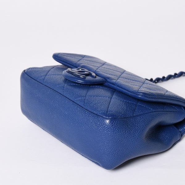極美品 CHANEL シャネル Sフラップ Sチェーンショルダーバッグ AS1784 29番台 ココマーク キャビアスキン ブルー 中古 4a002129
