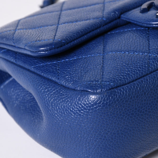 極美品 CHANEL シャネル Sフラップ Sチェーンショルダーバッグ AS1784 29番台 ココマーク キャビアスキン ブルー 中古 4a002129
