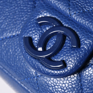 極美品 CHANEL シャネル Sフラップ Sチェーンショルダーバッグ AS1784 29番台 ココマーク キャビアスキン ブルー 中古 4a002129