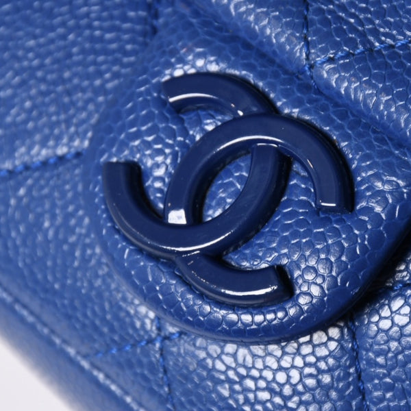 極美品 CHANEL シャネル Sフラップ Sチェーンショルダーバッグ AS1784 29番台 ココマーク キャビアスキン ブルー 中古 4a002129
