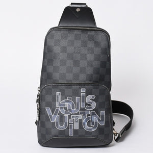 LOUIS VUITTON ルイヴィトン アヴェニュースリングバッグ ボディバッグ N40274 ダミエグラフィットキャンバス シルバー金具 中古 4a001737