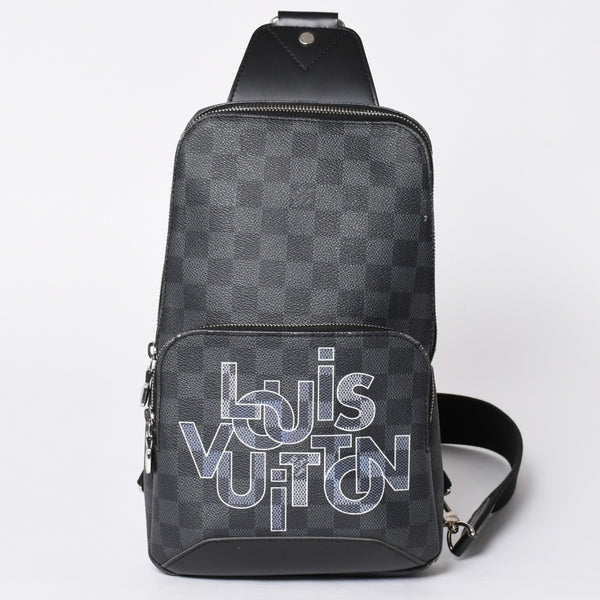 LOUIS VUITTON ルイヴィトン アヴェニュースリングバッグ ボディバッグ N40274 ダミエグラフィットキャンバス シルバー金具 中古 4a001737