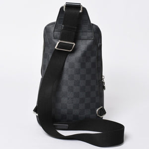 LOUIS VUITTON ルイヴィトン アヴェニュースリングバッグ ボディバッグ N40274 ダミエグラフィットキャンバス シルバー金具 中古 4a001737