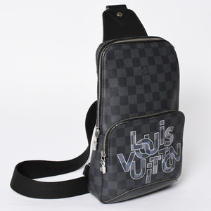LOUIS VUITTON ルイヴィトン アヴェニュースリングバッグ ボディバッグ N40274 ダミエグラフィットキャンバス シルバー金具 中古 4a001737