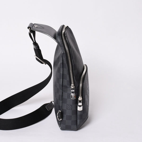 LOUIS VUITTON ルイヴィトン アヴェニュースリングバッグ ボディバッグ N40274 ダミエグラフィットキャンバス シルバー金具 中古 4a001737