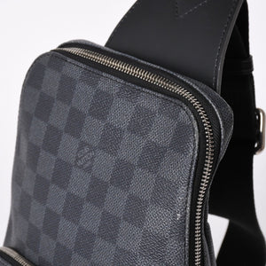 LOUIS VUITTON ルイヴィトン アヴェニュースリングバッグ ボディバッグ N40274 ダミエグラフィットキャンバス シルバー金具 中古 4a001737