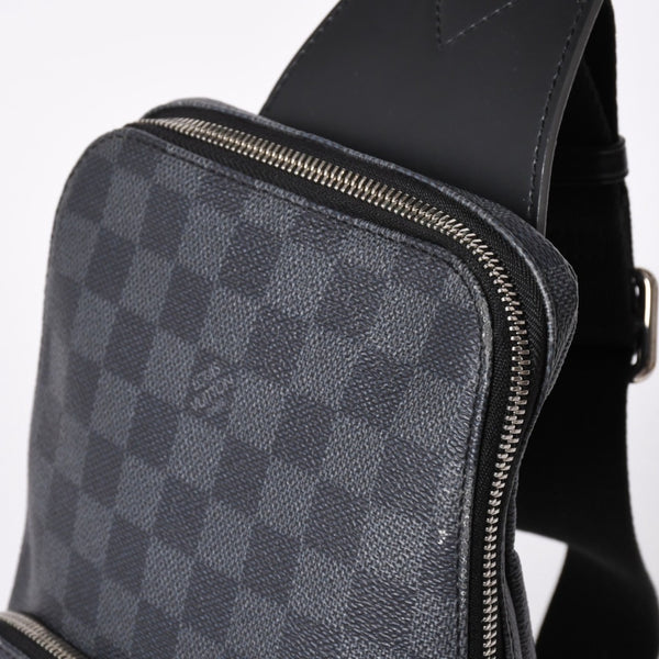 LOUIS VUITTON ルイヴィトン アヴェニュースリングバッグ ボディバッグ N40274 ダミエグラフィットキャンバス シルバー金具 中古 4a001737
