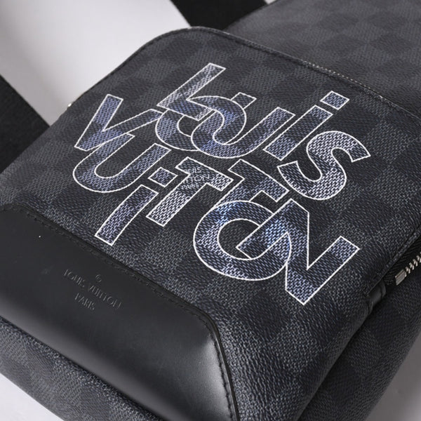 LOUIS VUITTON ルイヴィトン アヴェニュースリングバッグ ボディバッグ N40274 ダミエグラフィットキャンバス シルバー金具 中古 4a001737