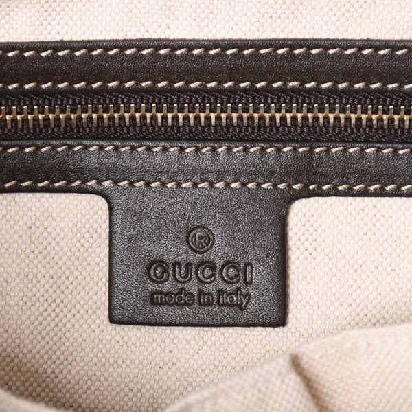 極美品 GUUCI グッチ Tote Bag トートバッグ GGキャンバス シェリーライン ブラウン ベージュ 257061 ゴールド金具 中古 4a002059