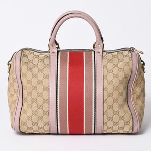 Very Good Condition GUCCI Handbag Shoulder Bag GG Canvas Leather Beige Gray Purple 247205 Used 4a002052