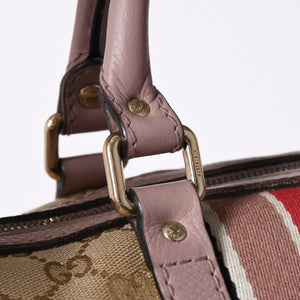 Very Good Condition GUCCI Handbag Shoulder Bag GG Canvas Leather Beige Gray Purple 247205 Used 4a002052