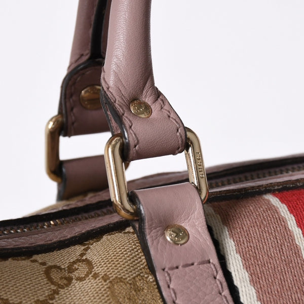 Very Good Condition GUCCI Handbag Shoulder Bag GG Canvas Leather Beige Gray Purple 247205 Used 4a002052