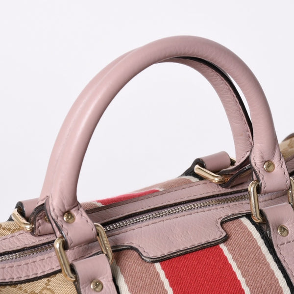 Very Good Condition GUCCI Handbag Shoulder Bag GG Canvas Leather Beige Gray Purple 247205 Used 4a002052