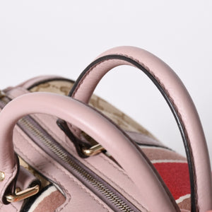 Very Good Condition GUCCI Handbag Shoulder Bag GG Canvas Leather Beige Gray Purple 247205 Used 4a002052