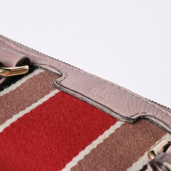 Very Good Condition GUCCI Handbag Shoulder Bag GG Canvas Leather Beige Gray Purple 247205 Used 4a002052
