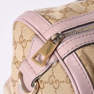 Very Good Condition GUCCI Handbag Shoulder Bag GG Canvas Leather Beige Gray Purple 247205 Used 4a002052
