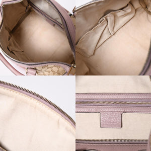 Very Good Condition GUCCI Handbag Shoulder Bag GG Canvas Leather Beige Gray Purple 247205 Used 4a002052