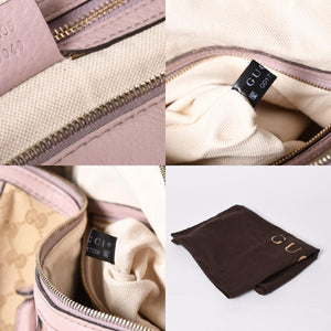 Very Good Condition GUCCI Handbag Shoulder Bag GG Canvas Leather Beige Gray Purple 247205 Used 4a002052