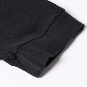 CHROME HEARTS Cross Patch Thermal Crew Neck Cut and Sew Leather Cross Patch Black Thermal Long T Cutoff Waffle Fabric Good Condition Used 4a002112