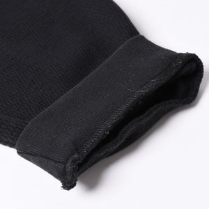 CHROME HEARTS Cross Patch Thermal Crew Neck Cut and Sew Leather Cross Patch Black Thermal Long T Cutoff Waffle Fabric Good Condition Used 4a002112
