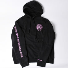 画像をギャラリービューアに読み込む, CHROME HEARTS クロムハーツ Online Exclusive horse Shoe Hoodie オンライン限定 ブラック ピンク フーディ パーカー ホースシュー 美品 中古 4a002127
