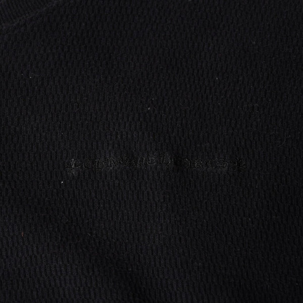 CHROME HEARTS Cross Patch Thermal Crew Neck Cut and Sew Leather Cross Patch Black Thermal Long T Cutoff Waffle Fabric Good Condition Used 4a002112
