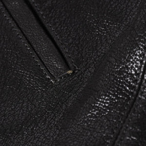 極美品 CHROME HEARTS クロムハーツ ベストレザー ダガーZIP Black ブラック シルバー金具 中古 4a001950