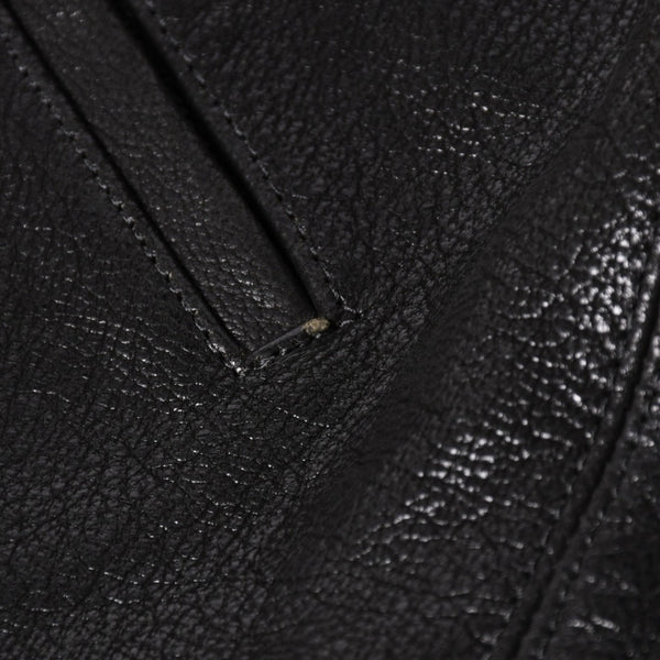 極美品 CHROME HEARTS クロムハーツ ベストレザー ダガーZIP Black ブラック シルバー金具 中古 4a001950