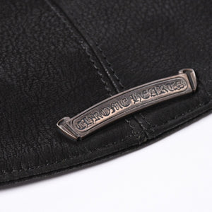 極美品 CHROME HEARTS クロムハーツ ベストレザー ダガーZIP Black ブラック シルバー金具 中古 4a001950