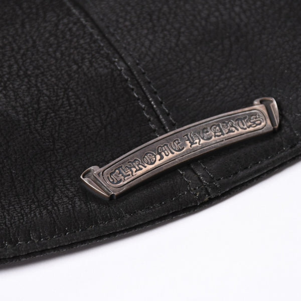 極美品 CHROME HEARTS クロムハーツ ベストレザー ダガーZIP Black ブラック シルバー金具 中古 4a001950