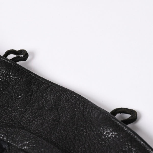 極美品 CHROME HEARTS クロムハーツ ベストレザー ダガーZIP Black ブラック シルバー金具 中古 4a001950