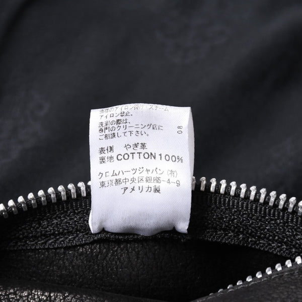 極美品 CHROME HEARTS クロムハーツ ベストレザー ダガーZIP Black ブラック シルバー金具 中古 4a001950