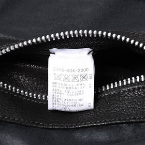 極美品 CHROME HEARTS クロムハーツ ベストレザー ダガーZIP Black ブラック シルバー金具 中古 4a001950