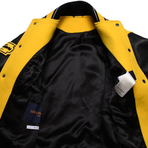Very Good Condition LOUIS VUITTON 22SS Leather Embroidery Varsity Jacket Blouson Size 46 VCCM02 Used 4a002118