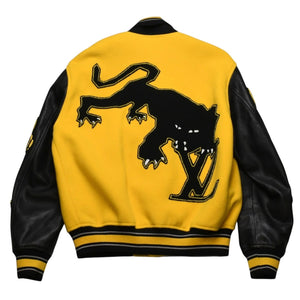 Very Good Condition LOUIS VUITTON 22SS Leather Embroidery Varsity Jacket Blouson Size 46 VCCM02 Used 4a002118
