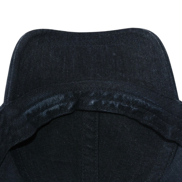 極美品 PRADA プラダ トライアングルロゴ ベースボールキャップ 2HC274 12K8 ブラック デニムコットン 中古 4a001968