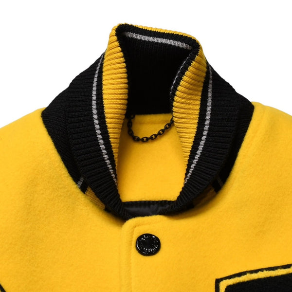 Very Good Condition LOUIS VUITTON 22SS Leather Embroidery Varsity Jacket Blouson Size 46 VCCM02 Used 4a002118