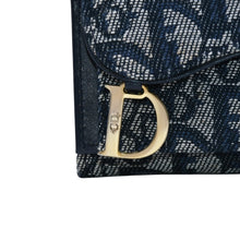 画像をギャラリービューアに読み込む, 極美品 Christian Dior クリスチャンディオール 三つ折り財布 トロッター柄 CDロゴ ブルー レザー ゴールド金具 中古 4a002329