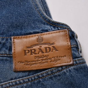 PRADA プラダ サロペット オーバーオール ICタグ サイズ36 2025SS イタリア製 コットン デニム ブラック 美品 中古 4a001965