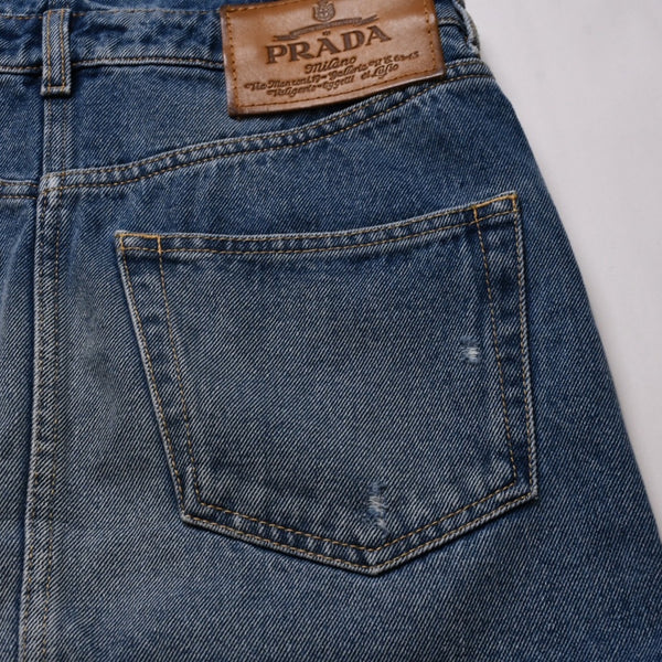 PRADA プラダ サロペット オーバーオール ICタグ サイズ36 2025SS イタリア製 コットン デニム ブラック 美品 中古 4a001965