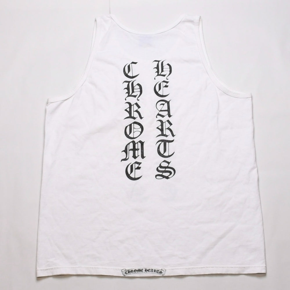 CHROME HEARTS クロムハーツ オールドイングリッシュフォント ホワイト ノースリーブ タンクトップ サイズ M 美品 中古 4a001955