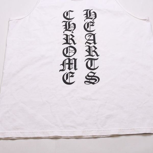 CHROME HEARTS Old English Font White Sleeveless Tank Top Size M Good Condition Used 4a001955