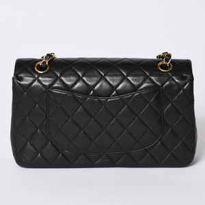 極美品 CHANEL シャネル マトラッセ25 Wフラップ Wチェーンショルダーバッグ 7番台 ココマーク ラムスキン ブラック ゴールド金具 中古 4a000622