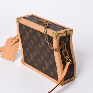 極美品 LOUISVUITTON ルイヴィトン モノグラム ヴァージル モザイク ウェイビートランク M46130 ショルダーバッグ クラッシュ 中古 4a002124