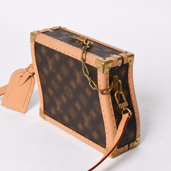 極美品 LOUISVUITTON ルイヴィトン モノグラム ヴァージル モザイク ウェイビートランク M46130 ショルダーバッグ クラッシュ 中古 4a002124