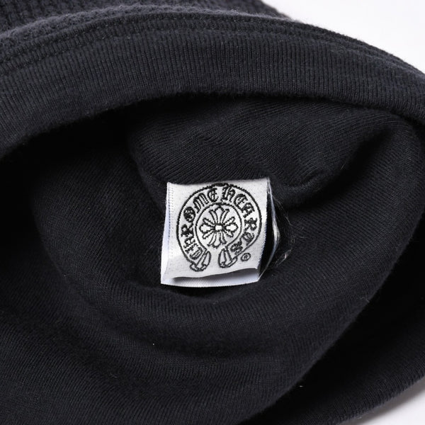 CHROME HEARTS クロムハーツ ニット帽 サーマルニット帽 ロゴコットン ホースシュー ブラック レッド 美品 中古 4a001967