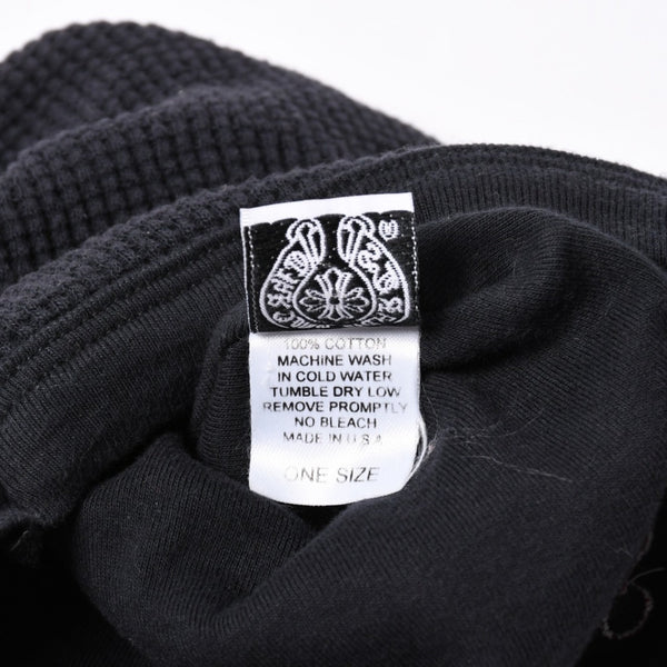 CHROME HEARTS クロムハーツ ニット帽 サーマルニット帽 ロゴコットン ホースシュー ブラック レッド 美品 中古 4a001967
